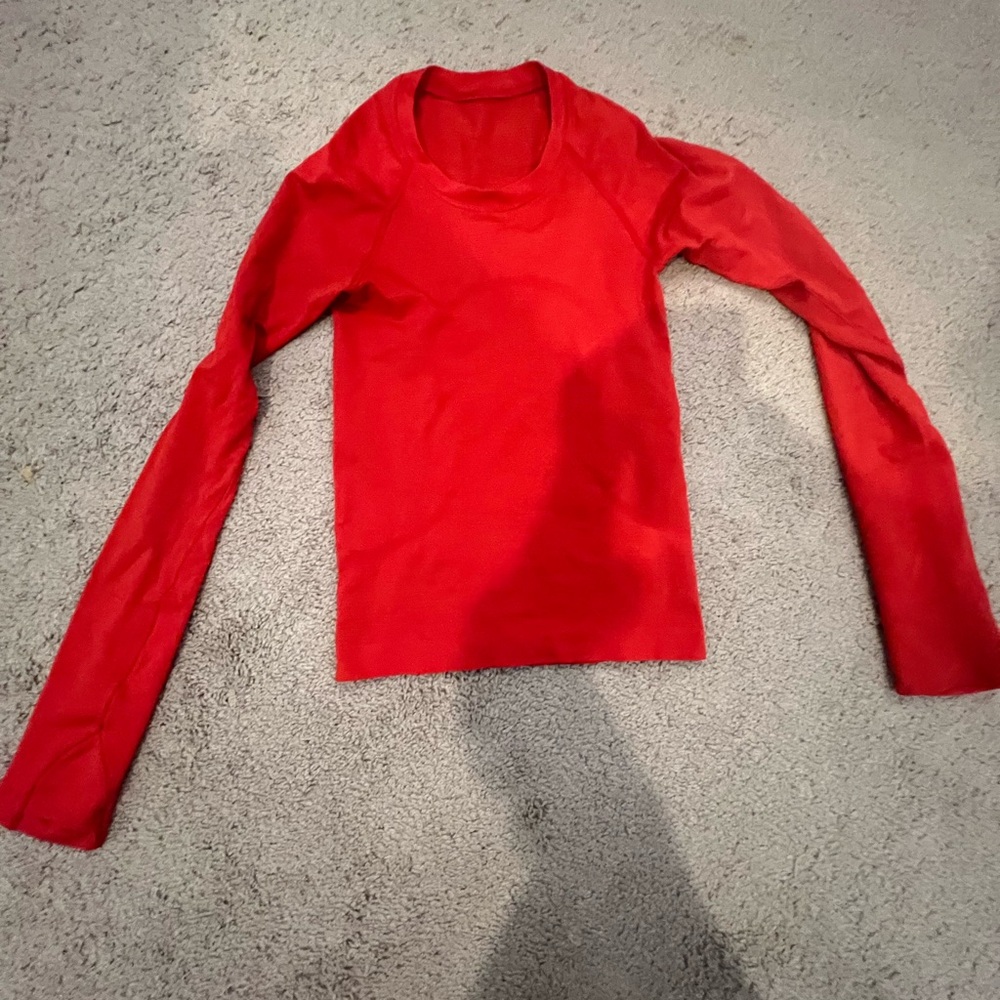lululemon athletica Red Long Sleeve Top